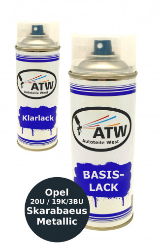 Autolack für Opel 20U / 19K/3BU Skarabaeus Metallic+400ml Klarlack Set